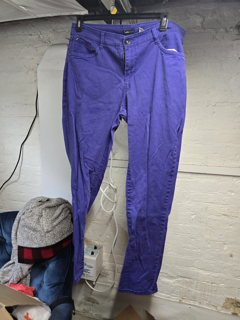 Supplies by UNIONBAY Purple Skinny Zip Utility Pants 16W Like New